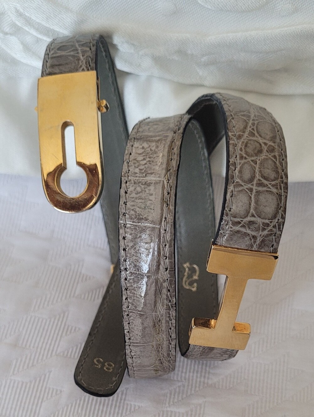 Whale Croc Embossed Belt - Picture 3 of 16